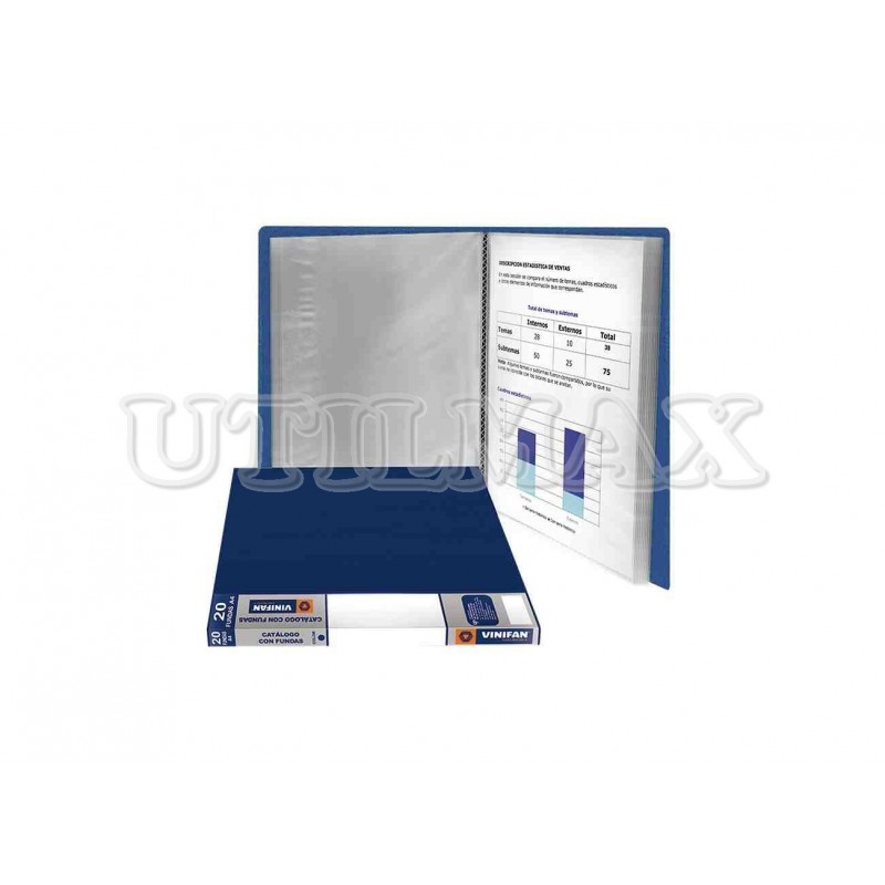 CATALOGO VINIFAN A4 20 FUNDAS COLOR AZUL UND