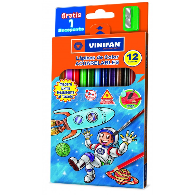 COLORES VINIFAN ACUARELABLES X12 +PINCEL UND