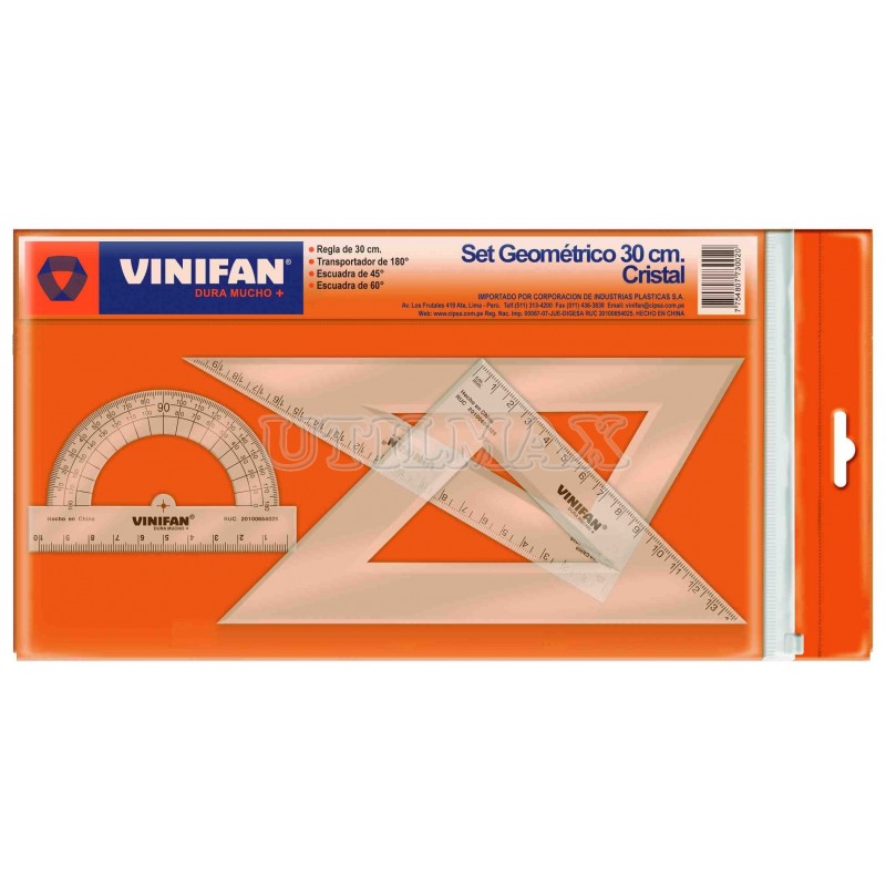 ESTUCHE GEOMETRICO VINIFAN 30CM UND