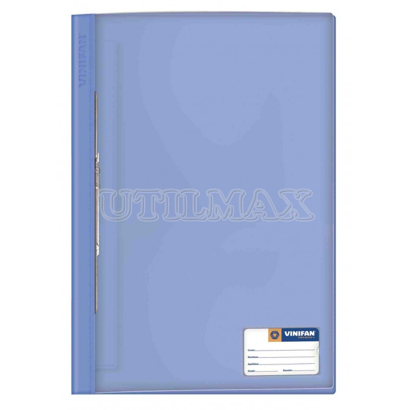FOLDER TAPA TRANSPARENTE VINIFAN A4 FASTENER COLOR AZULINO UND