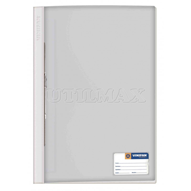 FOLDER TAPA TRANSPARENTE VINIFAN A4 FASTENER COLOR BLANCO UND