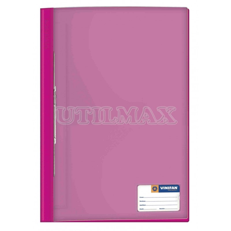 FOLDER TAPA TRANSPARENTE VINIFAN A4 FASTENER COLOR FUCSIA UND