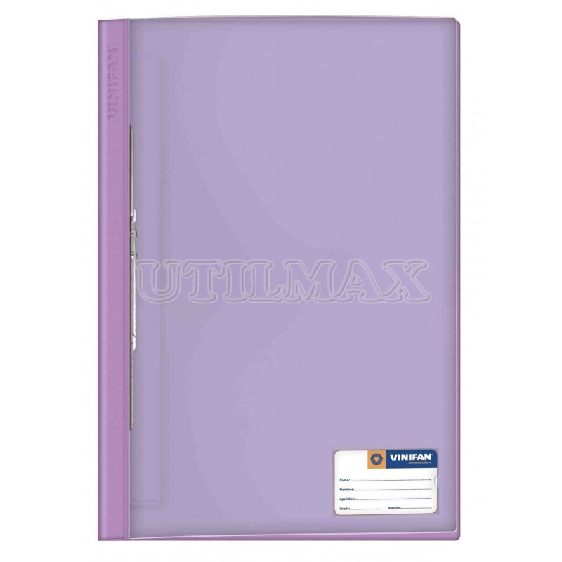 FOLDER TAPA TRANSPARENTE VINIFAN A4 FASTENER COLOR LILA UND