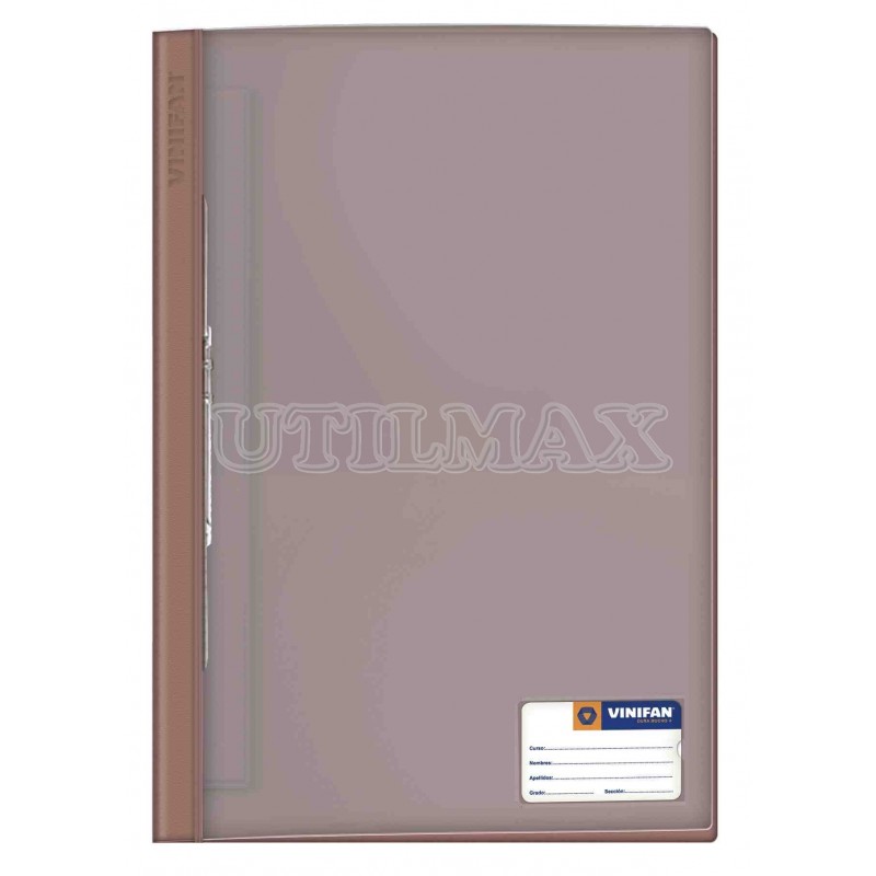FOLDER TAPA TRANSPARENTE VINIFAN A4 FASTENER COLOR MARRON UND