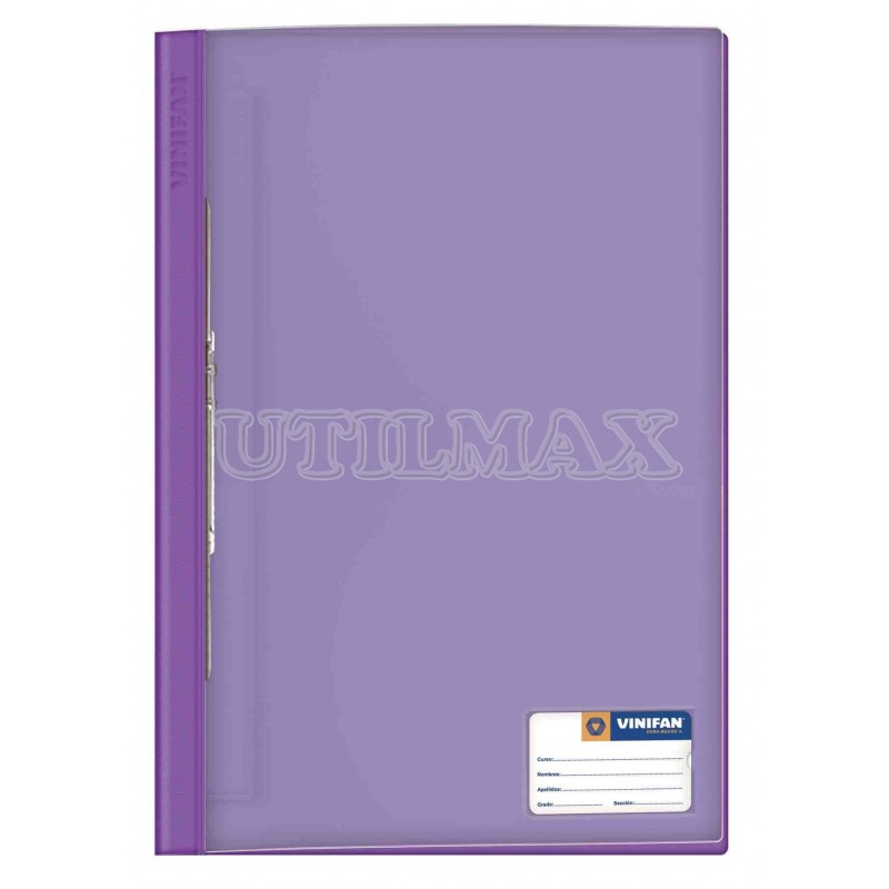 FOLDER TAPA TRANSPARENTE VINIFAN A4 FASTENER COLOR MORADO UND