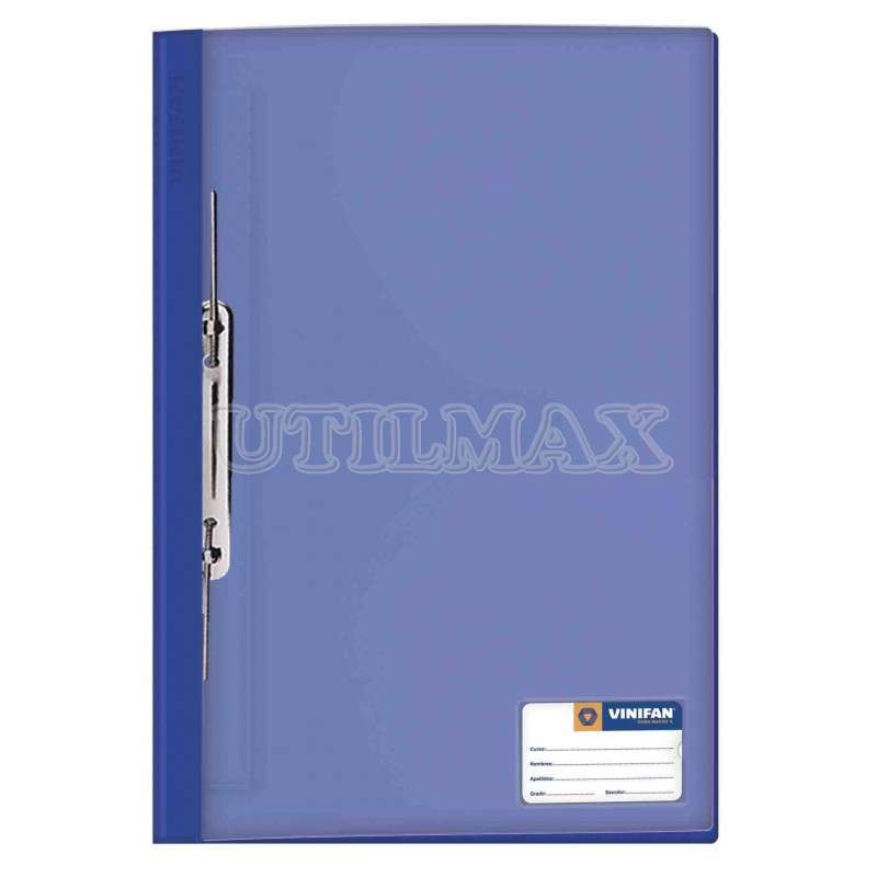 FOLDER TAPA TRANSPARENTE VINIFAN A4 GUSANO COLOR AZUL MARINO UND