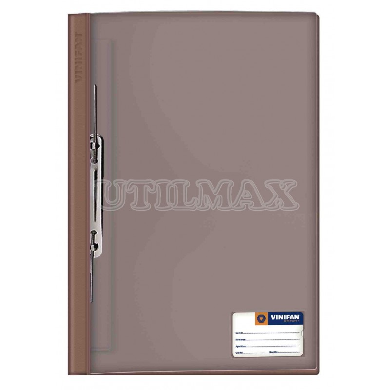 FOLDER TAPA TRANSPARENTE VINIFAN A4 GUSANO COLOR MARRON UND