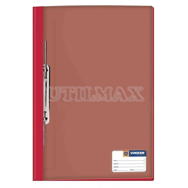 FOLDER TAPA TRANSPARENTE VINIFAN A4 GUSANO COLOR ROJO UND