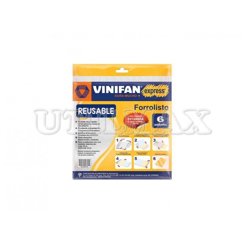 FORRO EXPRESS VINIFAN A4 TRANSPARENTE PQTX6