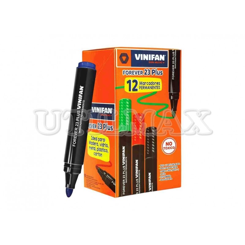 MARCADOR INDELEBLE VINIFAN 23 PLUS AZUL FOREVER CJAX12