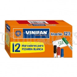 MARCADOR PIZARRA VINIFAN 123 ROJO MASTER CJAX12