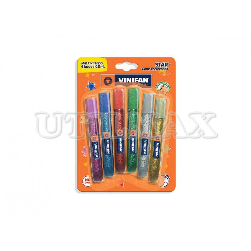 PEGAMENTO GLITTER VINIFAN X6 10,5ML UND