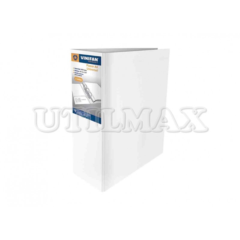 PIONER UNIVERSAL VINIFAN 3ANILLOS 65MM A4 COLOR BLANCO UND