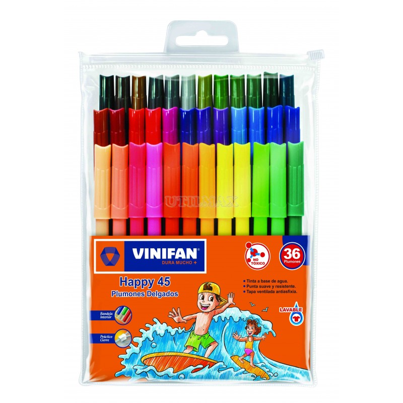 PLUMONES VINIFAN HAPPY 45 X36 ESTUCHE ZIPPER UND