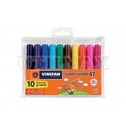 PLUMONES VINIFAN SUPER JUMBO 47 X10 ESTUCHE ZIPPER UND