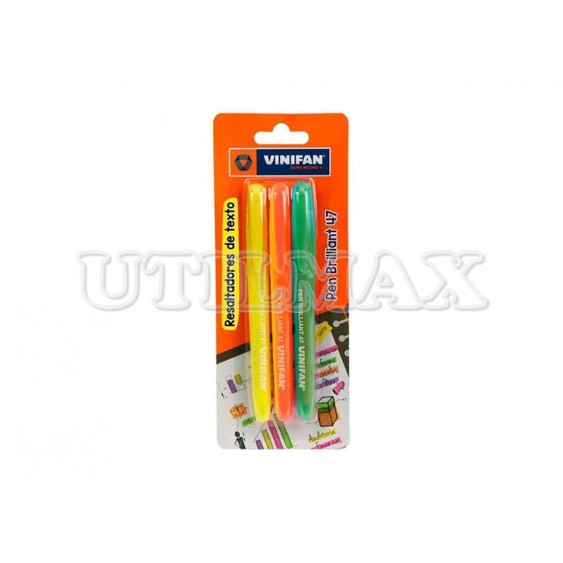 RESALTADOR VINIFAN PEN BRILLIANT 47 X3 AMA-NARA-VER UND