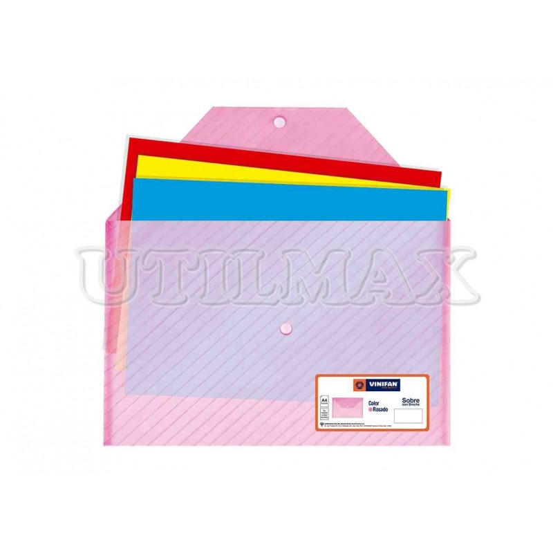 SOBRE VINIFAN BROCHE COLOR ROSADO UND