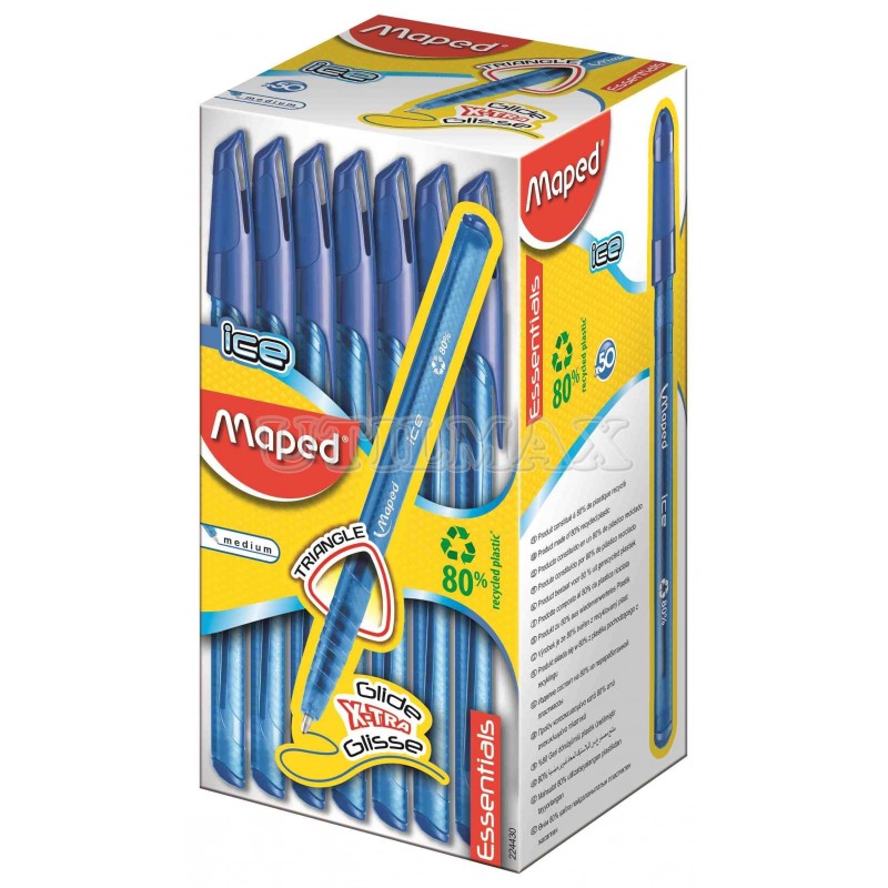 BOLIGRAFO MAPED ICE ESSENTIALS AZUL 0.7MM CJAX50