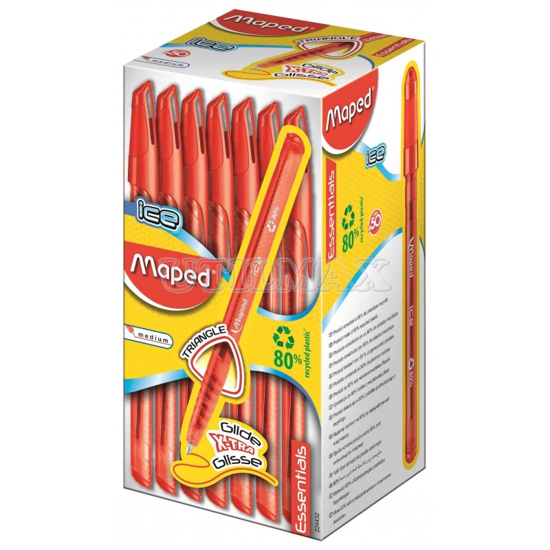 BOLIGRAFO MAPED ICE ESSENTIALS ROJO 0.7MM CJAX50