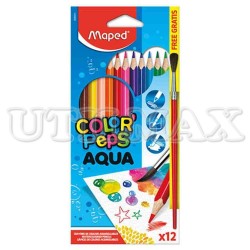 COLORES MAPED ACUARELABLES AQUA X12 +PINCEL UND