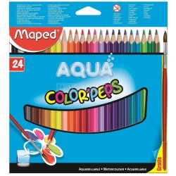 COLORES MAPED ACUARELABLES AQUA X24 +PINCEL UND