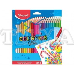 COLORES MAPED LARGO X48 (ORO PLATA 4 FLUO) UND