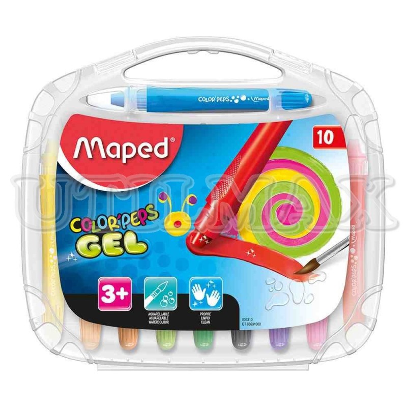CRAYON MAPED GEL ACUARELABLE MALETIN X10 UND
