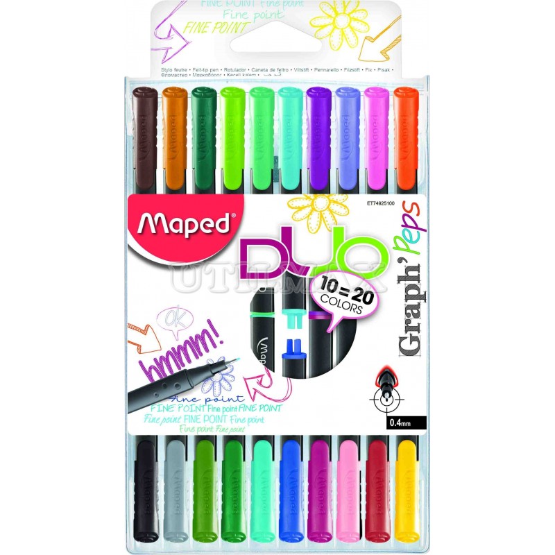 FINEPEN MAPED GRAPHPEPS DUO X10-20 UND
