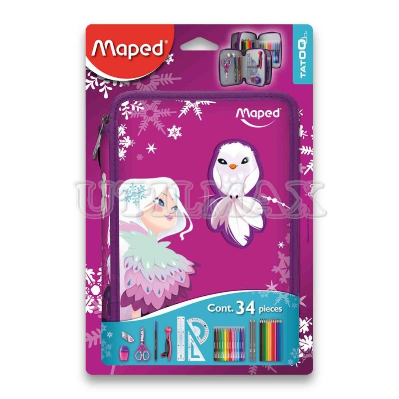 PACK MAPED CARTUCHERA 2PISOS PRINCESA UND