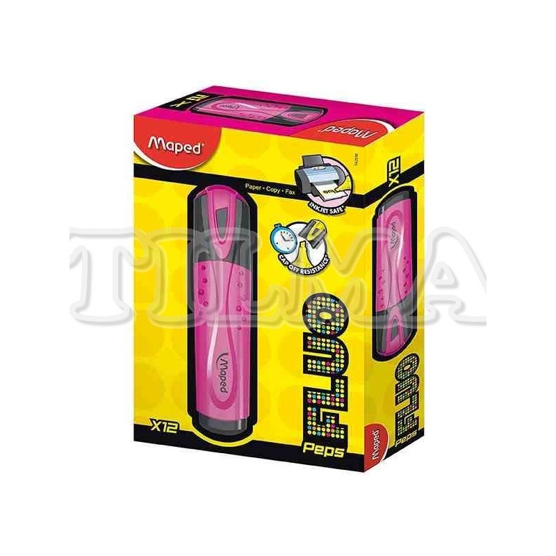 RESALTADOR MAPED CLASICO FLUO PEPS COLOR FUCSIA CJAX12