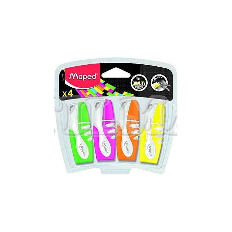 RESALTADOR MAPED MINI POCKET SOFT GRIP BLISTER X4 UND