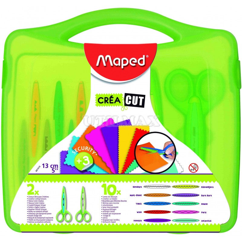 TIJERA DECORATIVA MAPED X10 CORTES CREATIVOS MALETIN UND