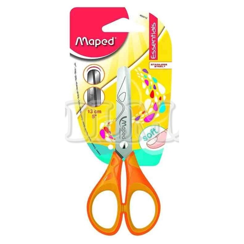 TIJERA MAPED ESSENTIALS SOFT NARANJA 13CM 5 UND